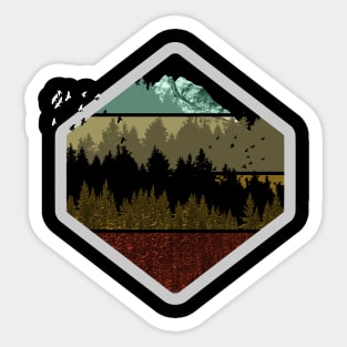 Retro Mountain Forest - Trees are the cure Sticker